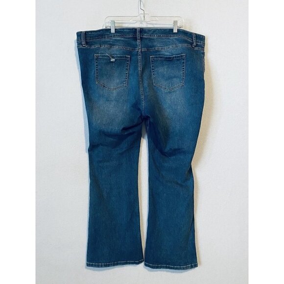Torrid Jeans Womens 22R Luxe Slim Boot Medium Wash Distressed Mid Rise Stretch - Picture 5 of 9